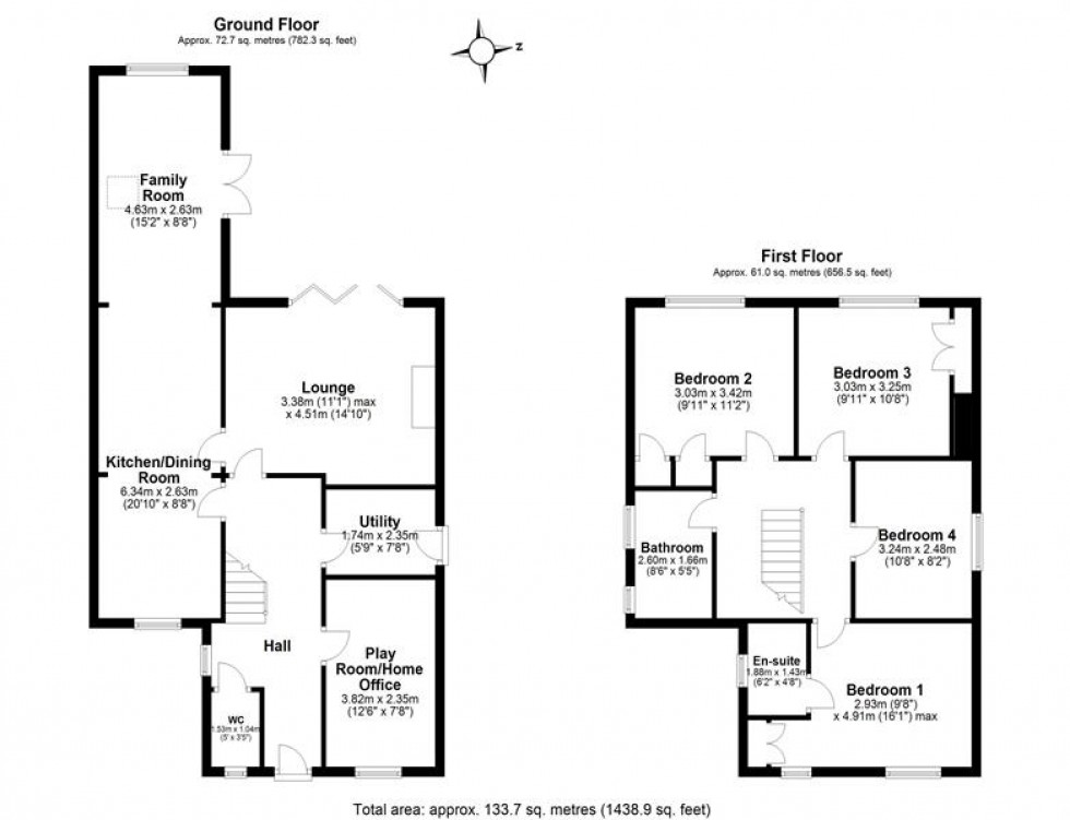 Floorplan for Grasmere Road, Frodsham