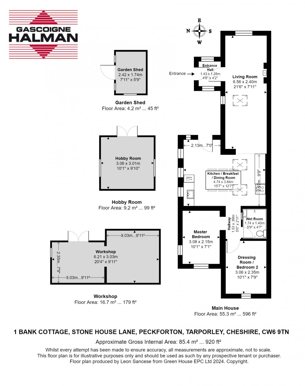Floorplan for Bank Cottage, Stone House Lane, Peckforton, Tarporley