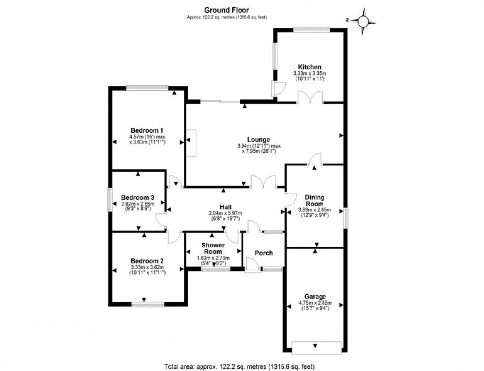 Floorplan for Grasmere Road, Frodsham