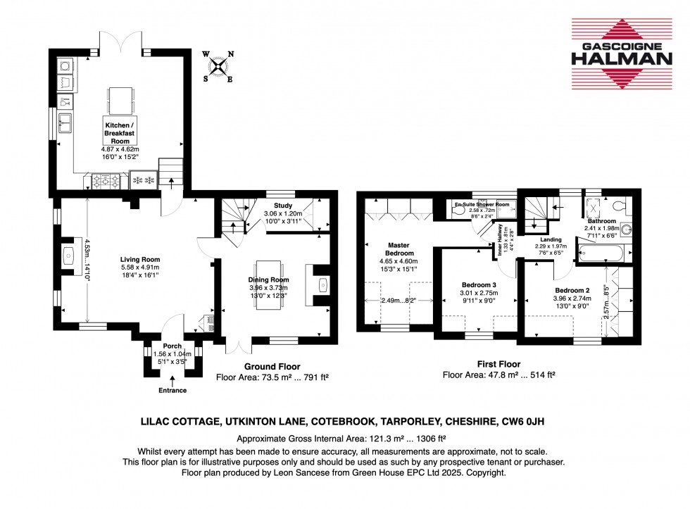 Floorplan for Gorgeous cottage with bespoke kitchen and rural views in Cotebrook