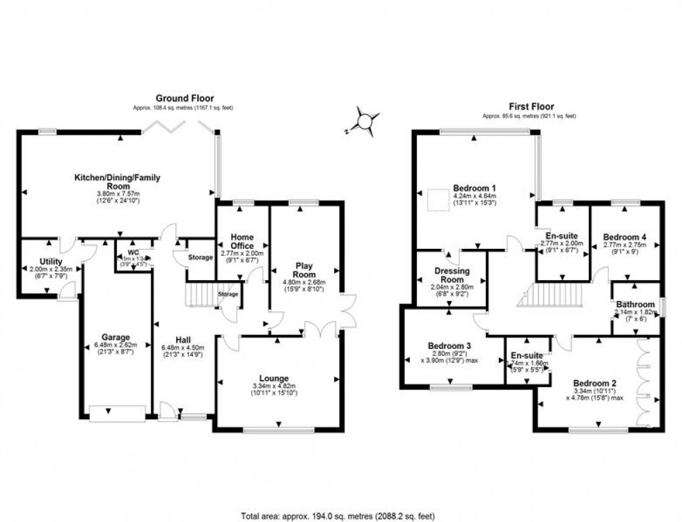 Floorplan for Howey Rise, Frodsham