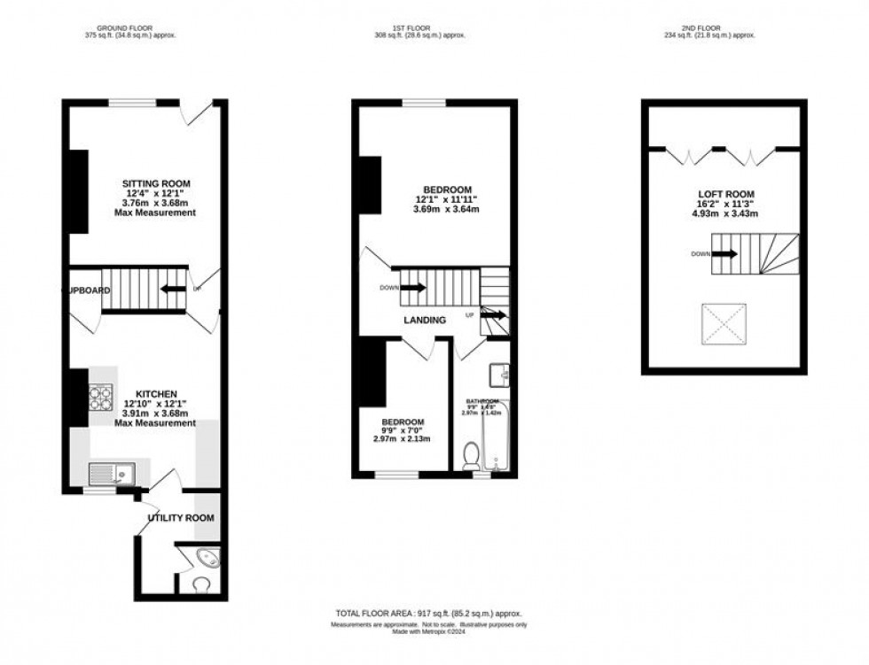 Floorplan for 52 Buxton Road, Whaley Bridge, High Peak