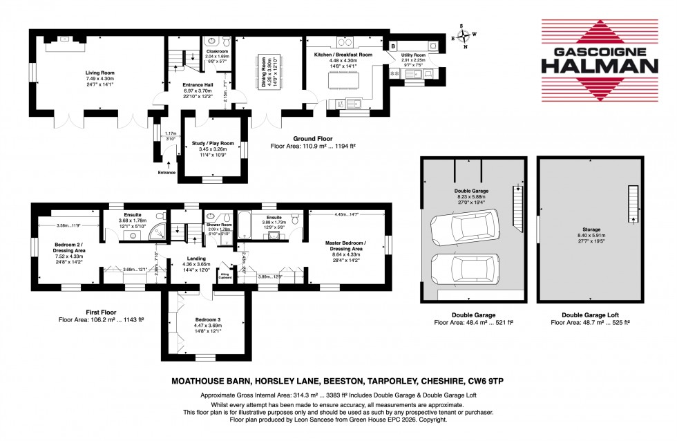 Floorplan for Horsley Lane, Beeston, Tarporley