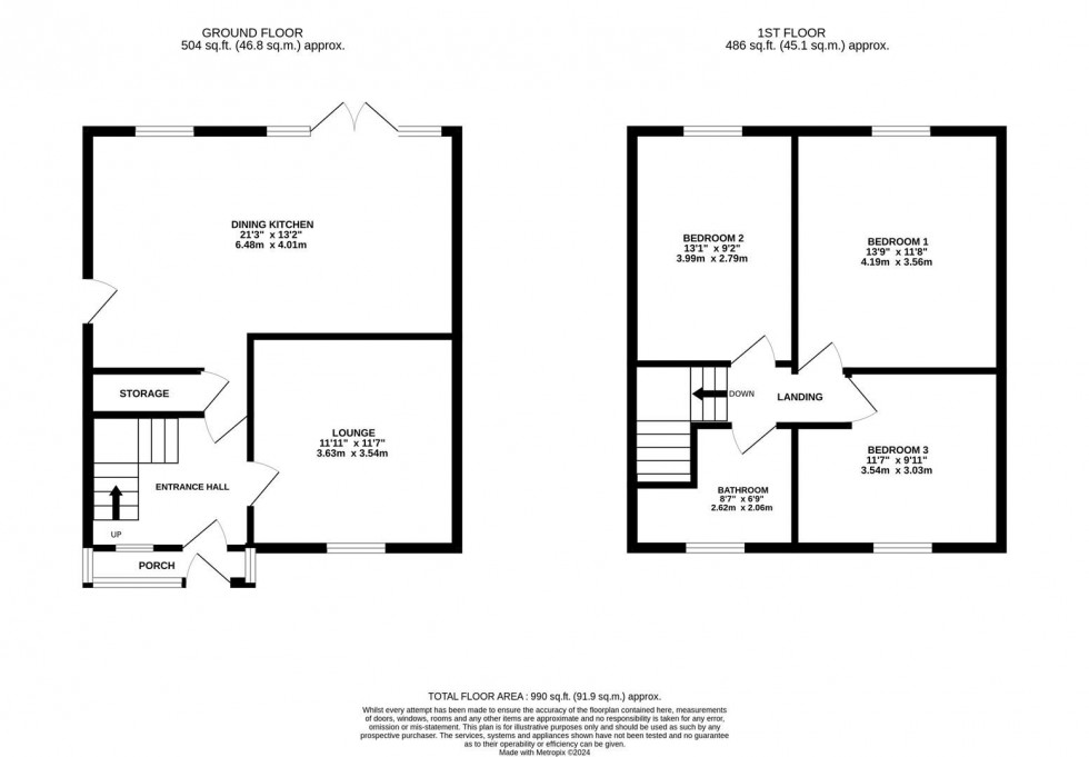 Floorplan for Oak Grove, Poynton