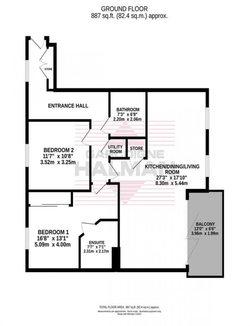 Floorplan for Sir Barnes Wallis House, Richards Street, Woodford 