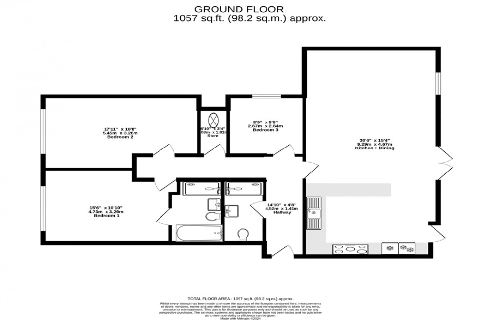 Floorplan for Apartment 4 Dunwood, Homestead Road, Disley
