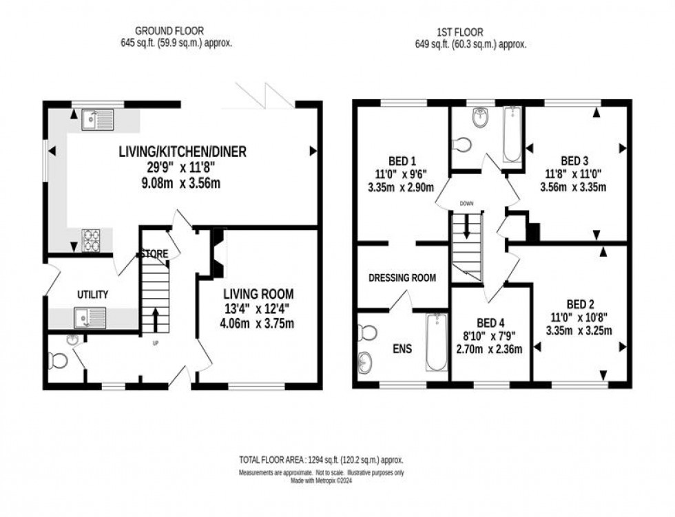 Floorplan for Meadow Close, Hale