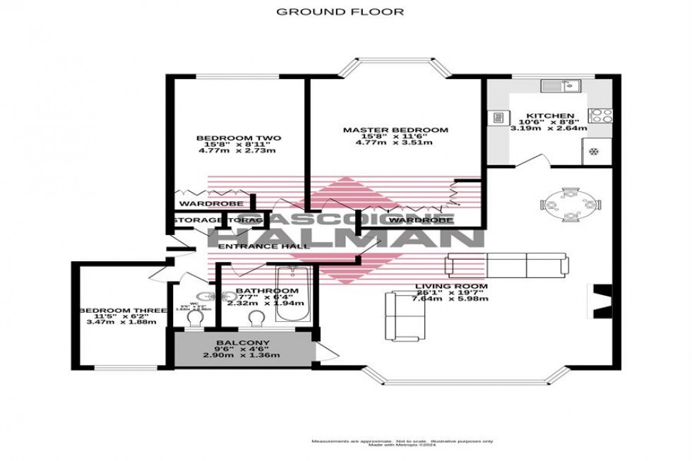 Floorplan for Pine Court, Warren Close, Bramhall