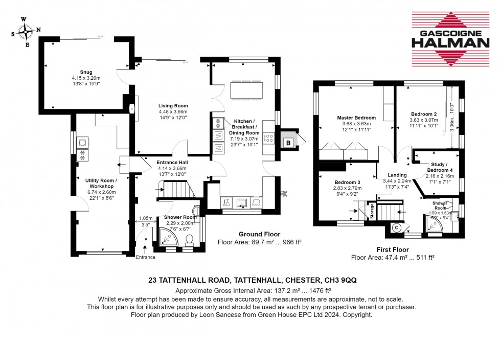 Floorplan for Tattenhall Road, Tattenhall, Chester