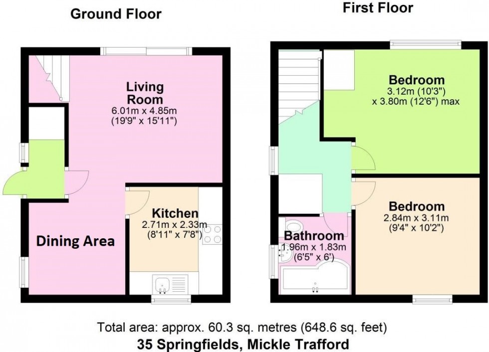 Floorplan for Springfields, Mickle Trafford, Chester