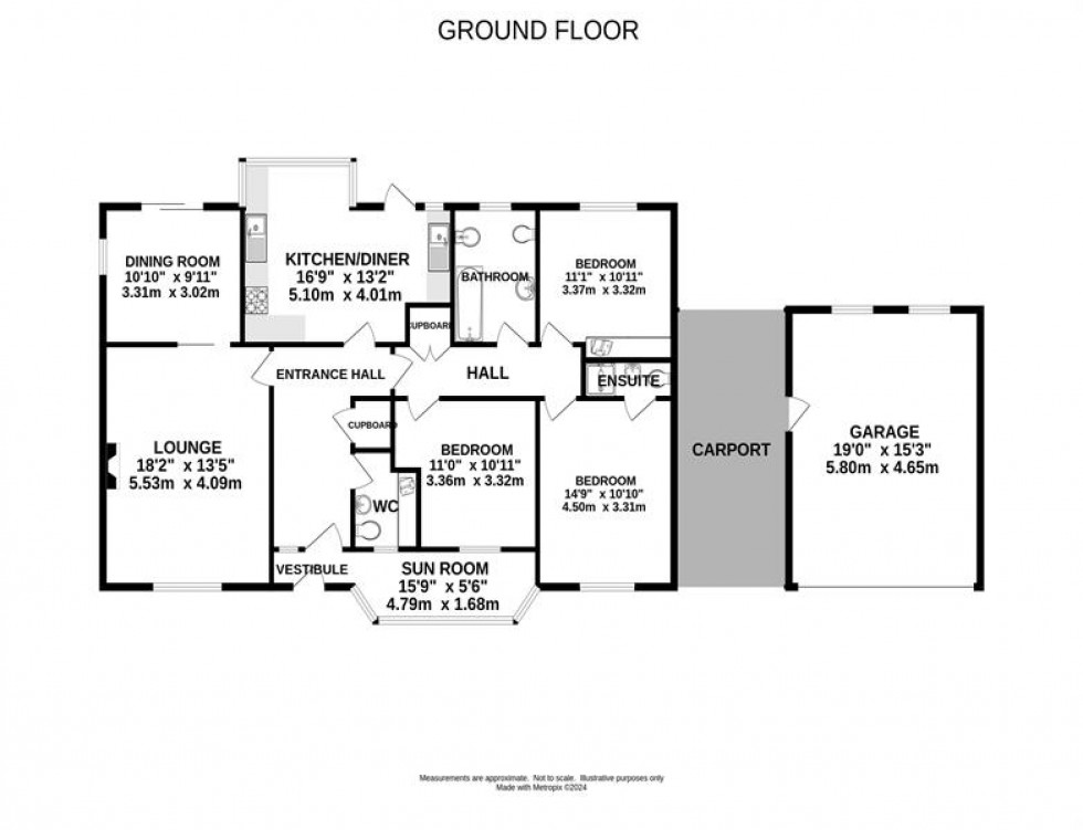 Floorplan for Downlee Close, Chapel-En-Le-Frith, High Peak