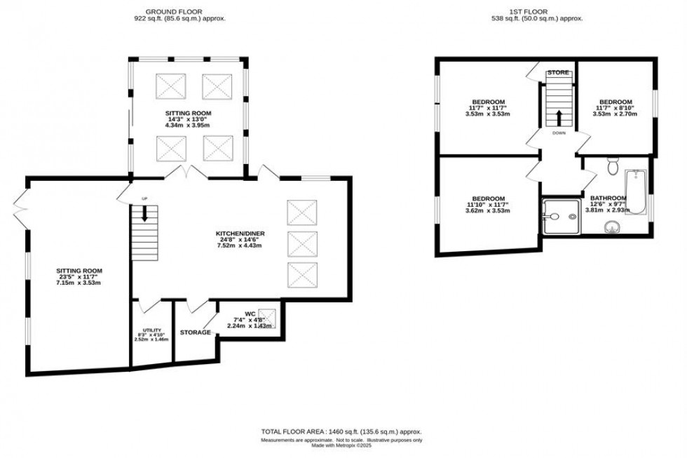 Floorplan for Eaves Knoll, New Mills, High Peak