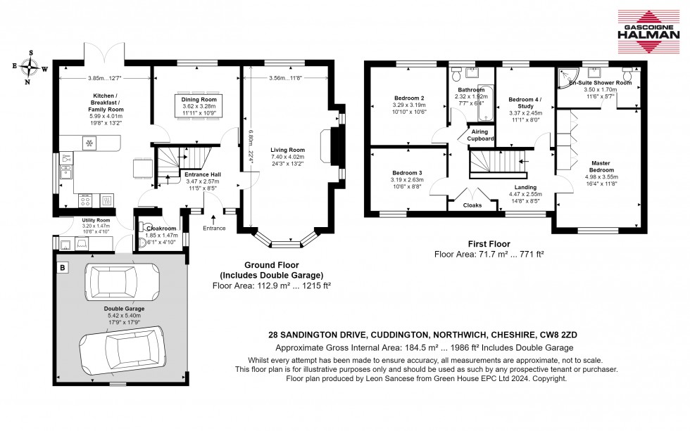 Floorplan for Sandington Drive, Cuddington, Northwich