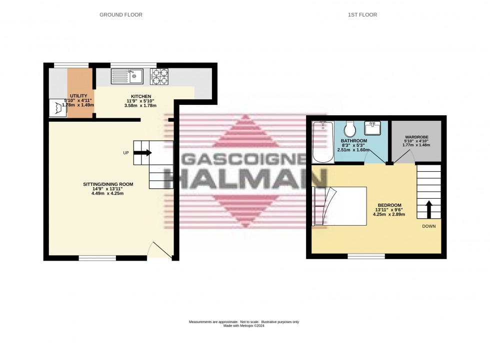 Floorplan for Bank Street, Hadfield, Glossop