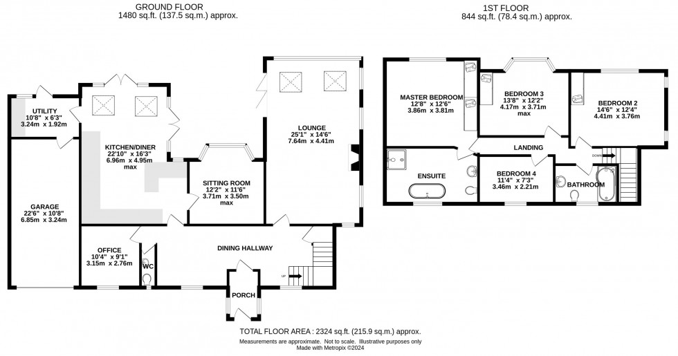 Floorplan for Overdale, Brookledge Lane, Adlington