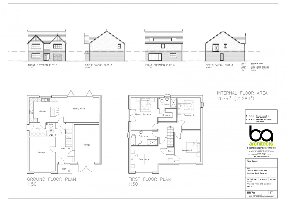 Floorplan for 3 Building Plots at South View Alpraham