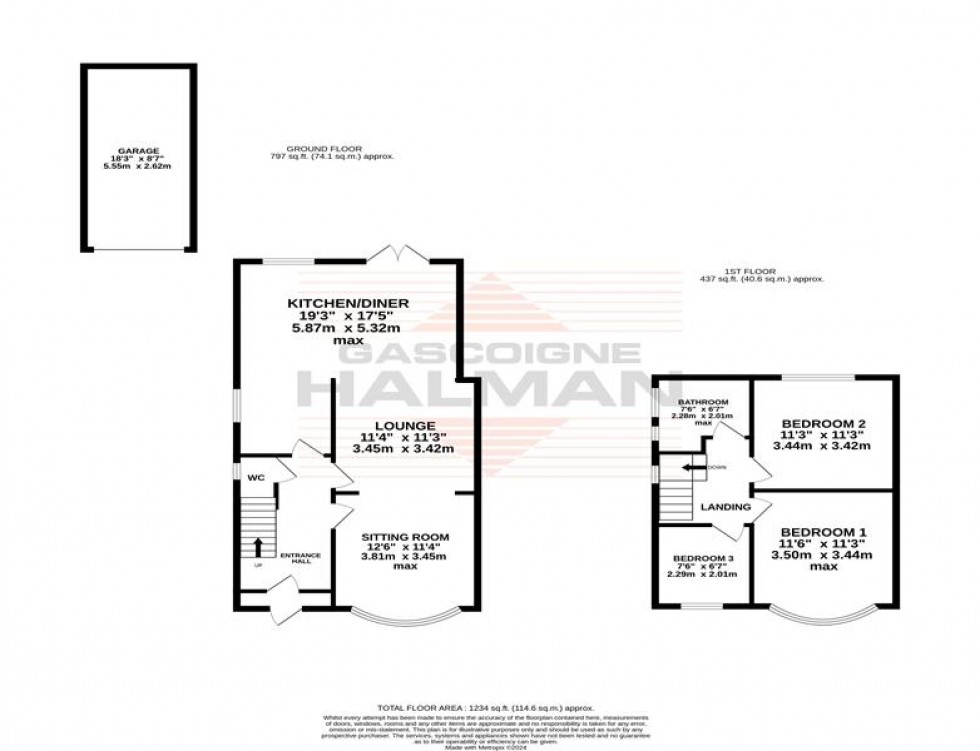 Floorplan for Carrington Lane, Sale