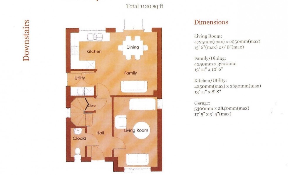 Floorplan for South facing garden and stylish house in Eddisbury Drive