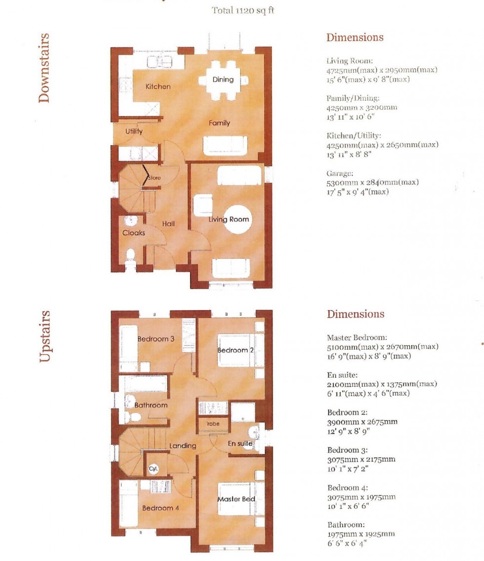 Floorplan for South facing garden and stylish house in Eddisbury Drive