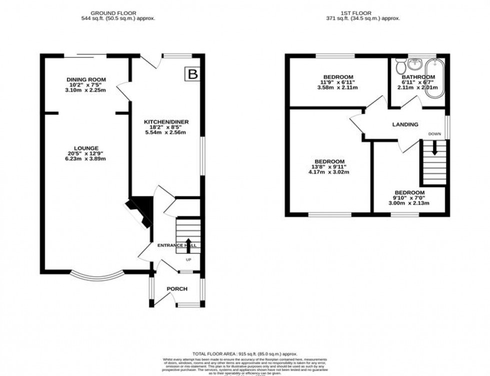 Floorplan for Yew Tree Drive, Bredbury, Stockport