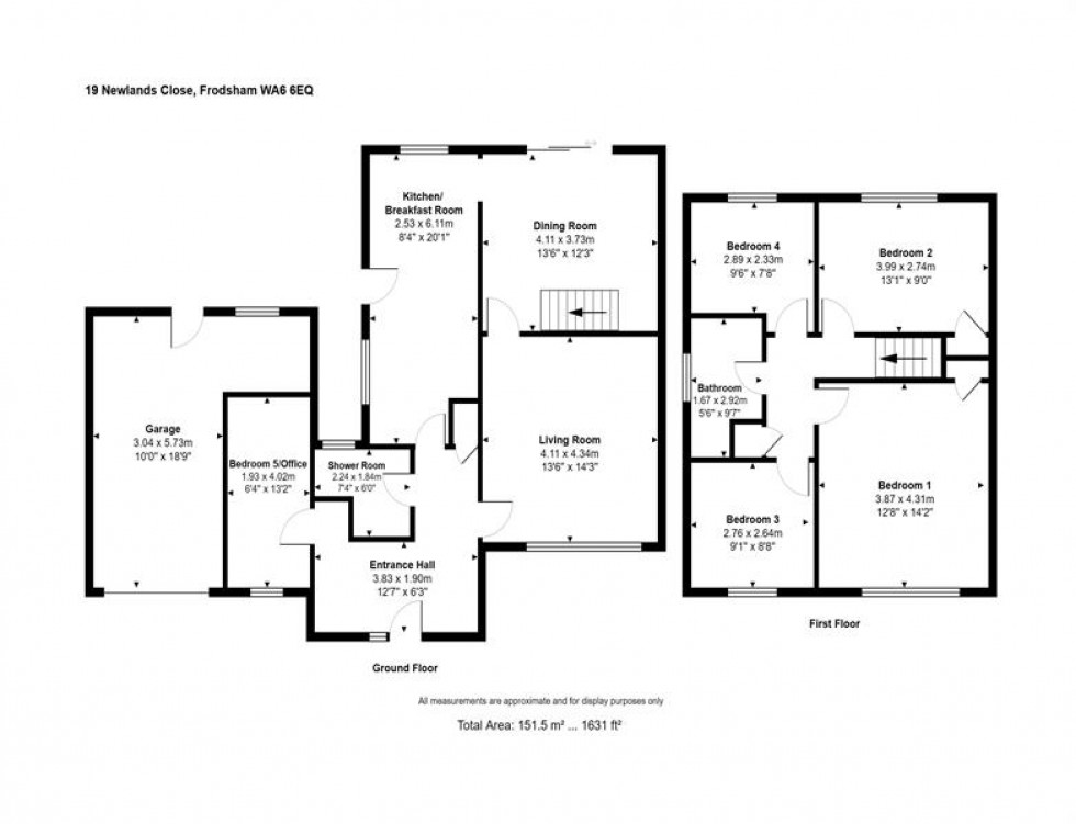 Floorplan for Newlands Close, Frodsham