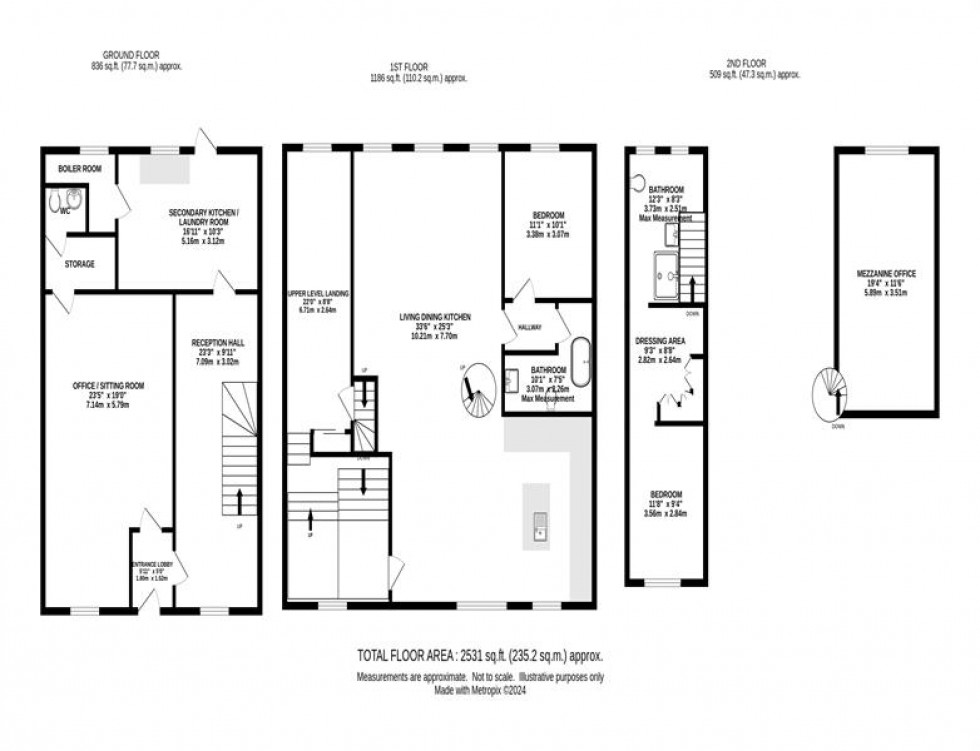 Floorplan for The Old Co-op Building, Church Street, Hayfield