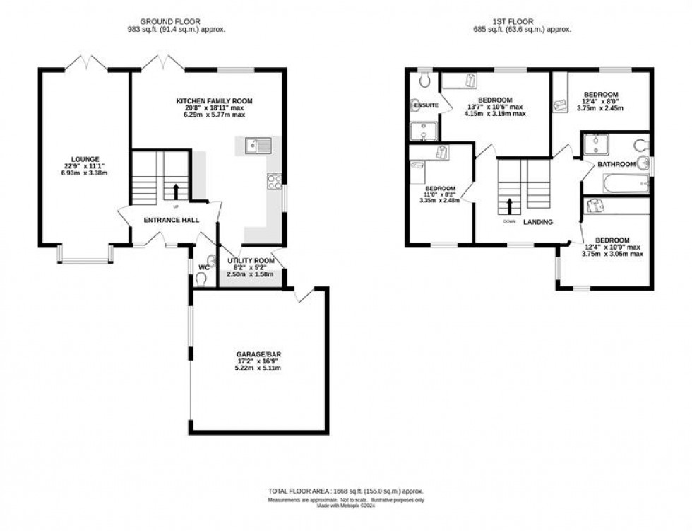 Floorplan for Outram Way, Chinley, High Peak