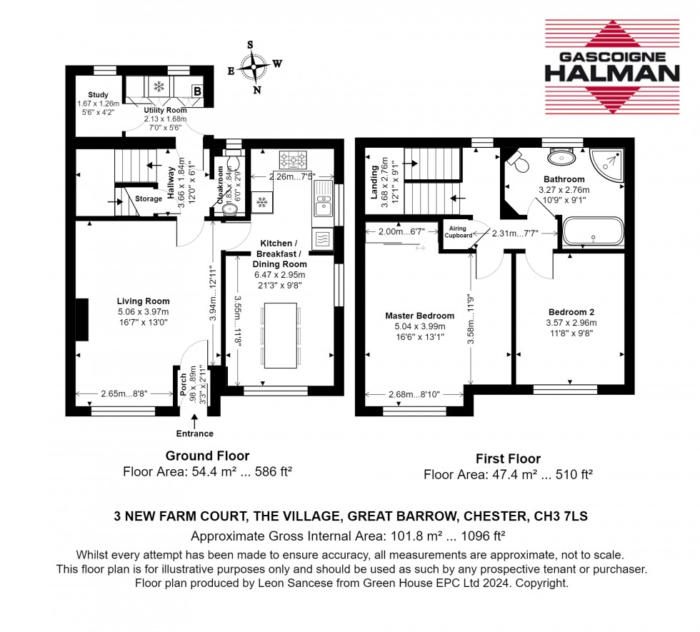 Floorplan for Lovely barn conversion in peaceful cul de sac within Great Barrow Village