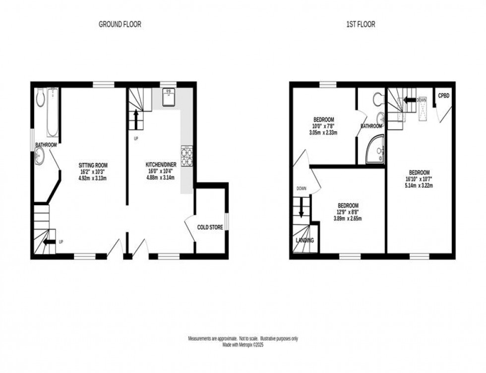 Floorplan for Woodbine Cottage, Wormhill