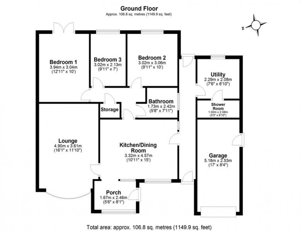 Floorplan for Thirlmere Close, Frodsham