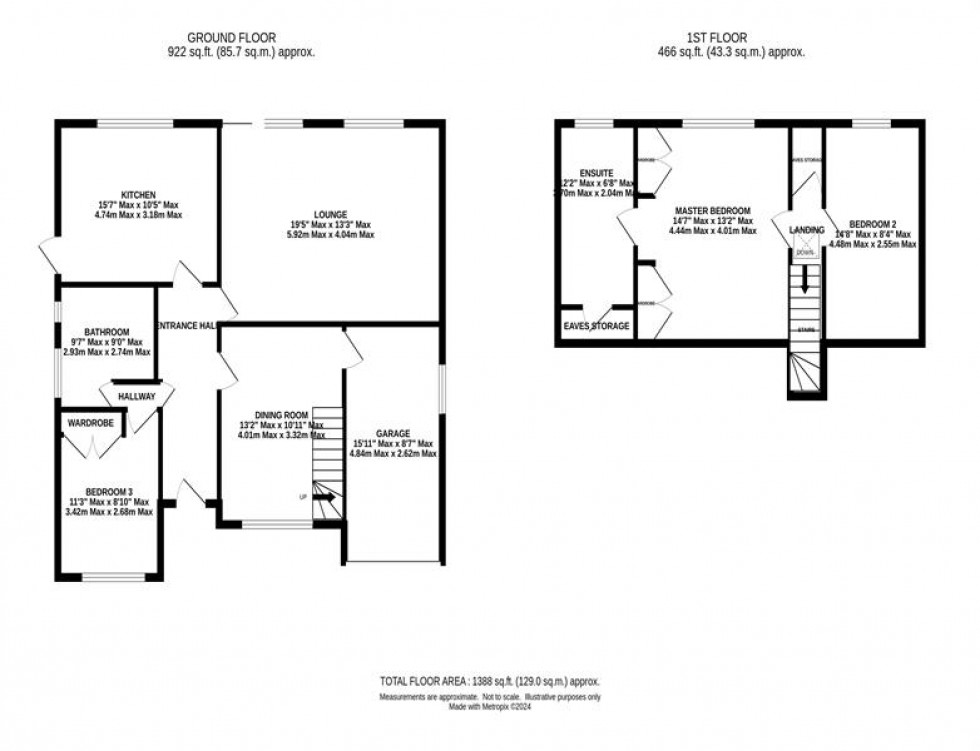 Floorplan for Eden Drive, Macclesfield