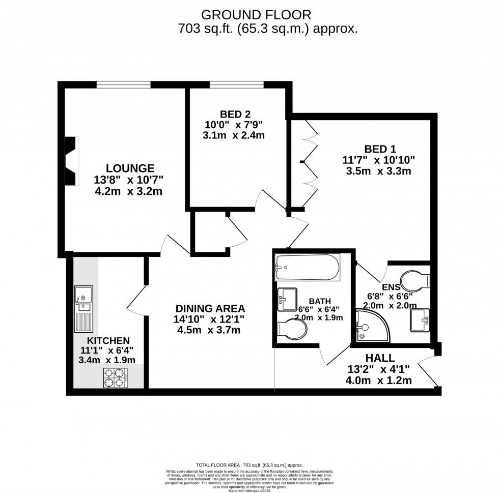 Floorplan for Regency Court, Grove Lane, Hale  -  1st fl apt with lift