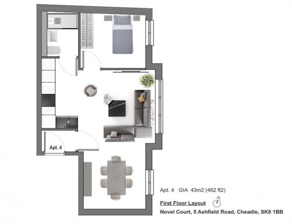 Floorplan for Novel Court, Ashfield Road, Cheadle