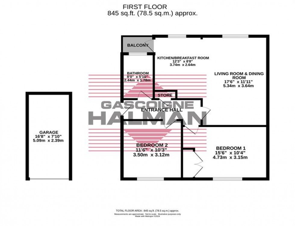Floorplan for Chestnut Court, Warren Close, Bramhall