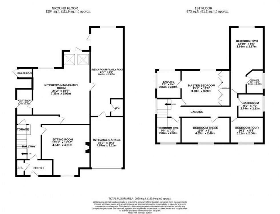 Floorplan for Chester Road, Poynton