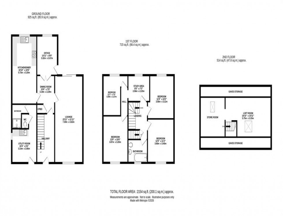 Floorplan for Derwent Square, Chinley, High Peak