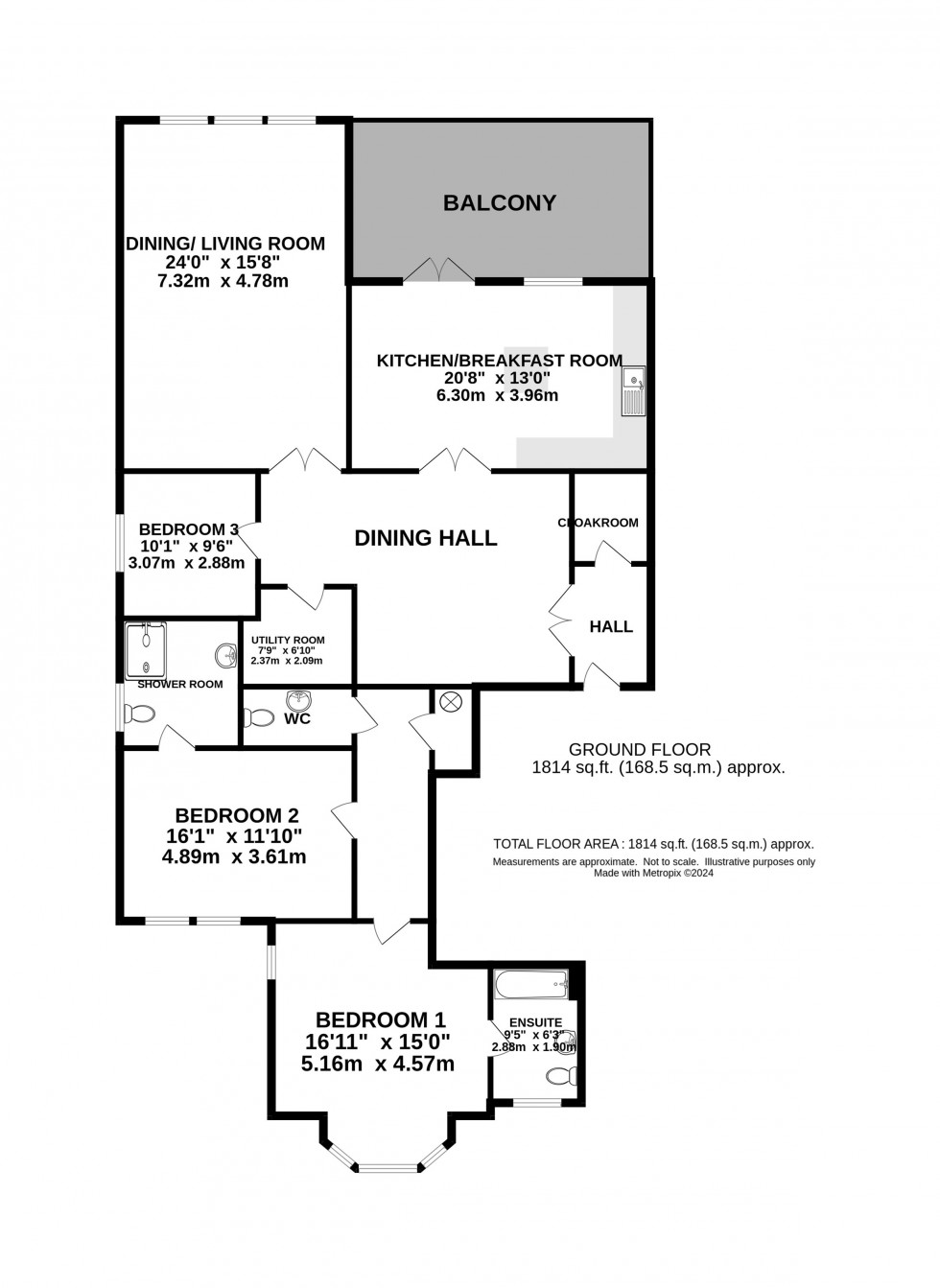 Floorplan for **SOLD**  Apt 3 Chenies Park Road, Bowdon