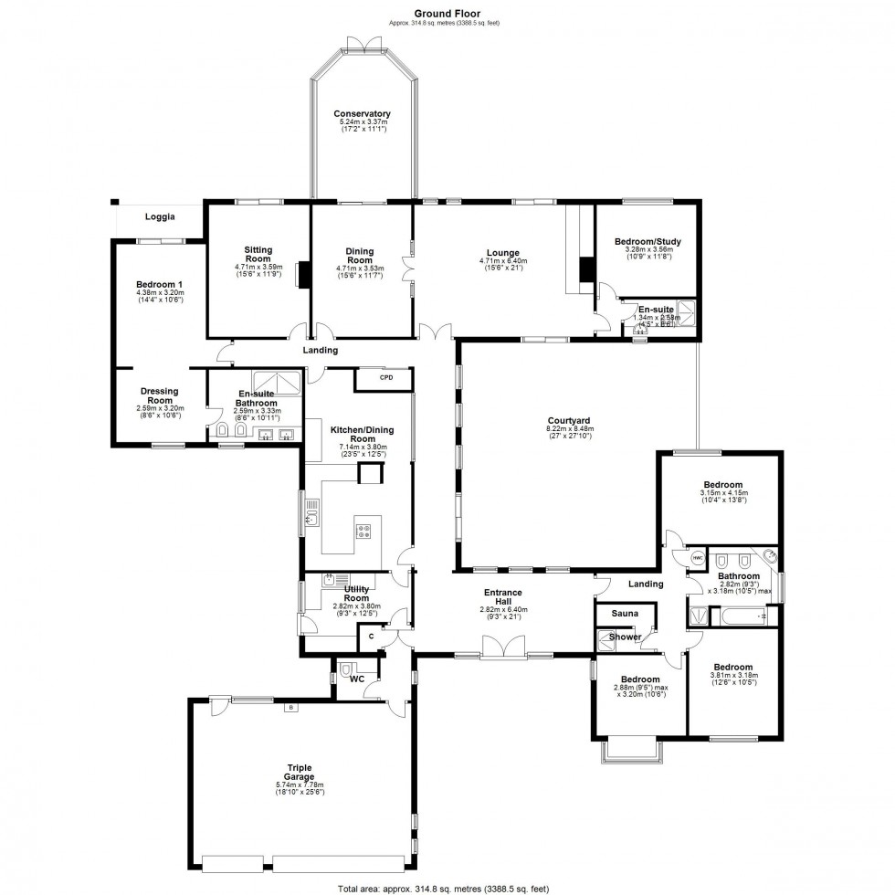 Floorplan for The Paddocks, Whitegate, Northwich