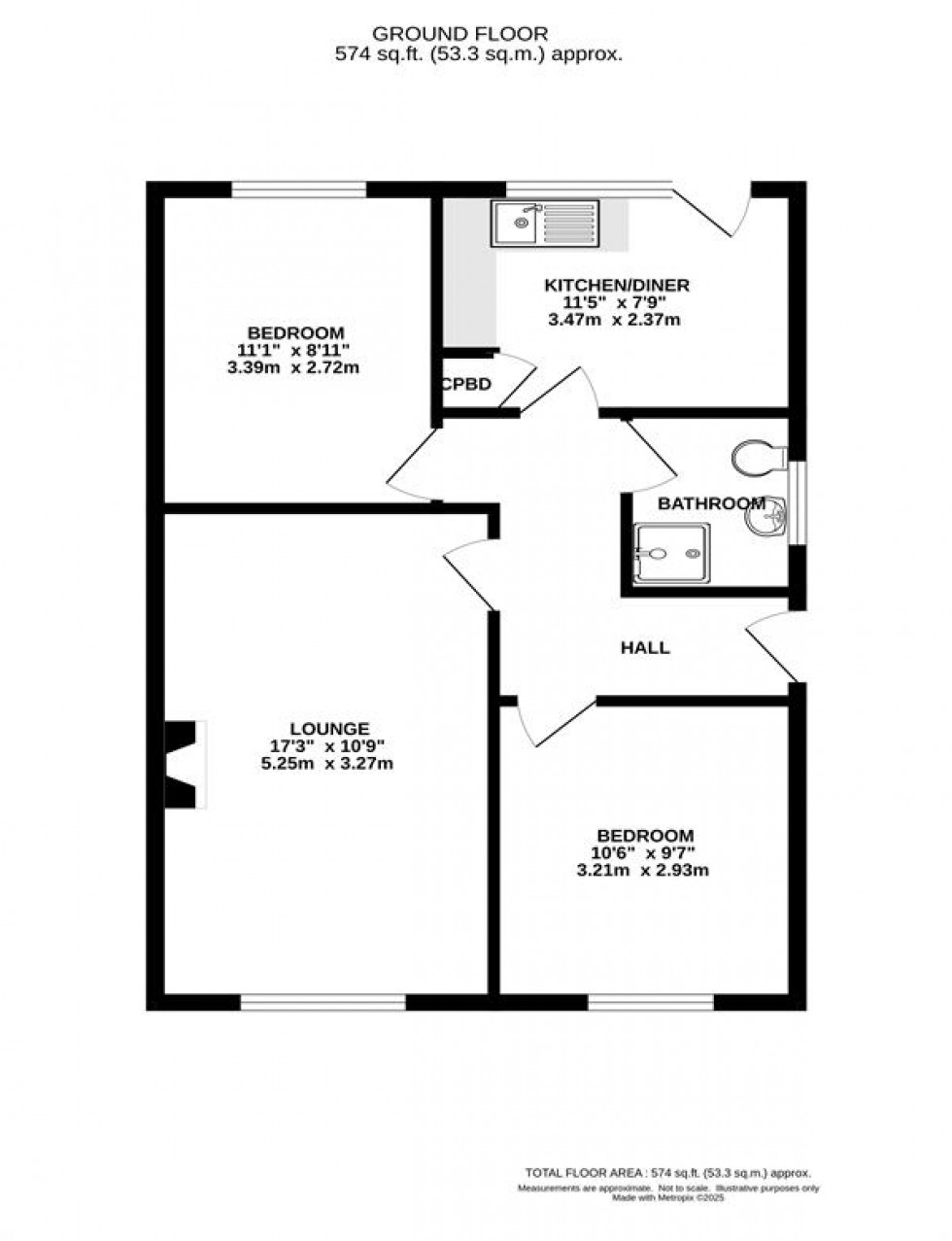 Floorplan for Bagshawe Avenue, Chapel-En-Le-Frith, High Peak
