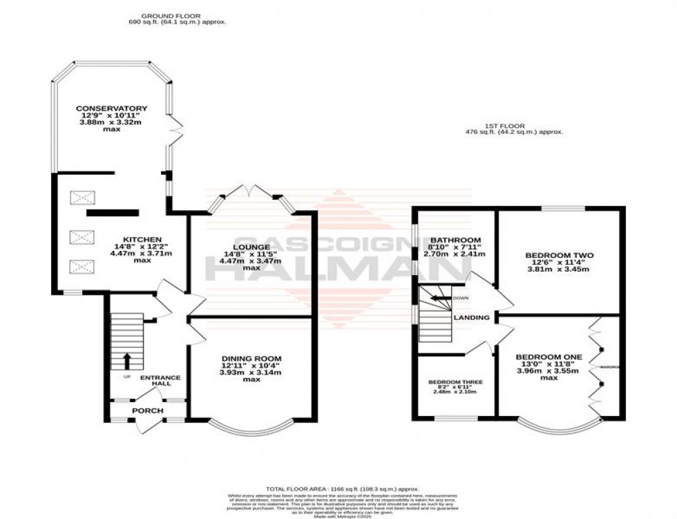 Floorplan for Meadway Close, Sale