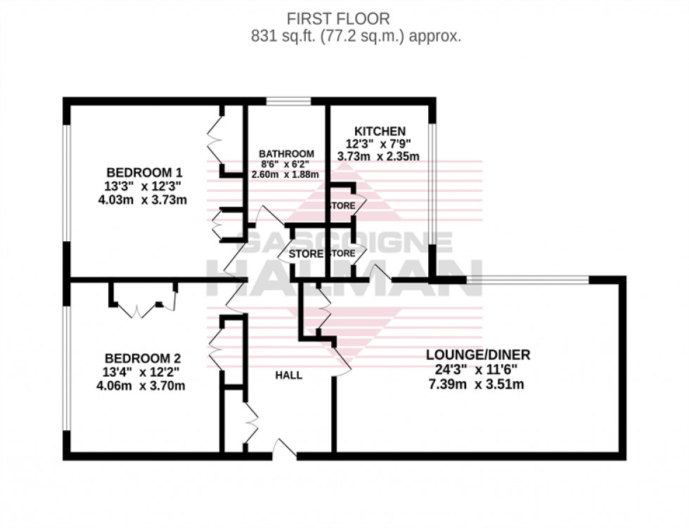 Floorplan for Milton Court, Rossall Drive, Bramhall