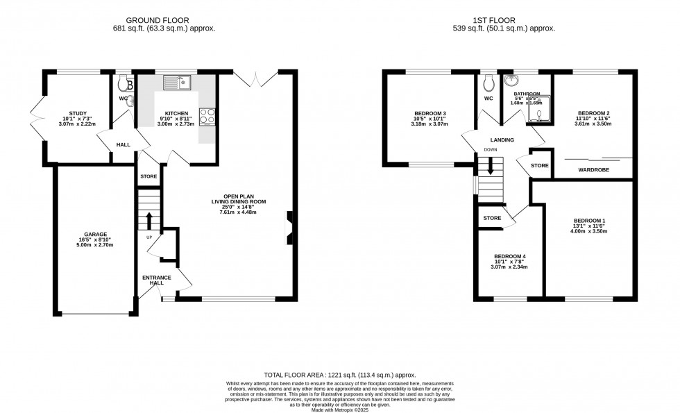 Floorplan for Copperfields, Wilmslow