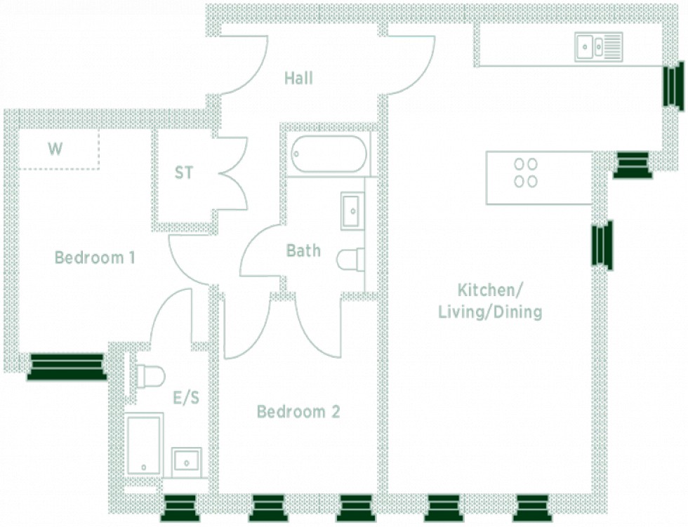 Floorplan for Apt 12, The Engine House Apartments, Altrincham