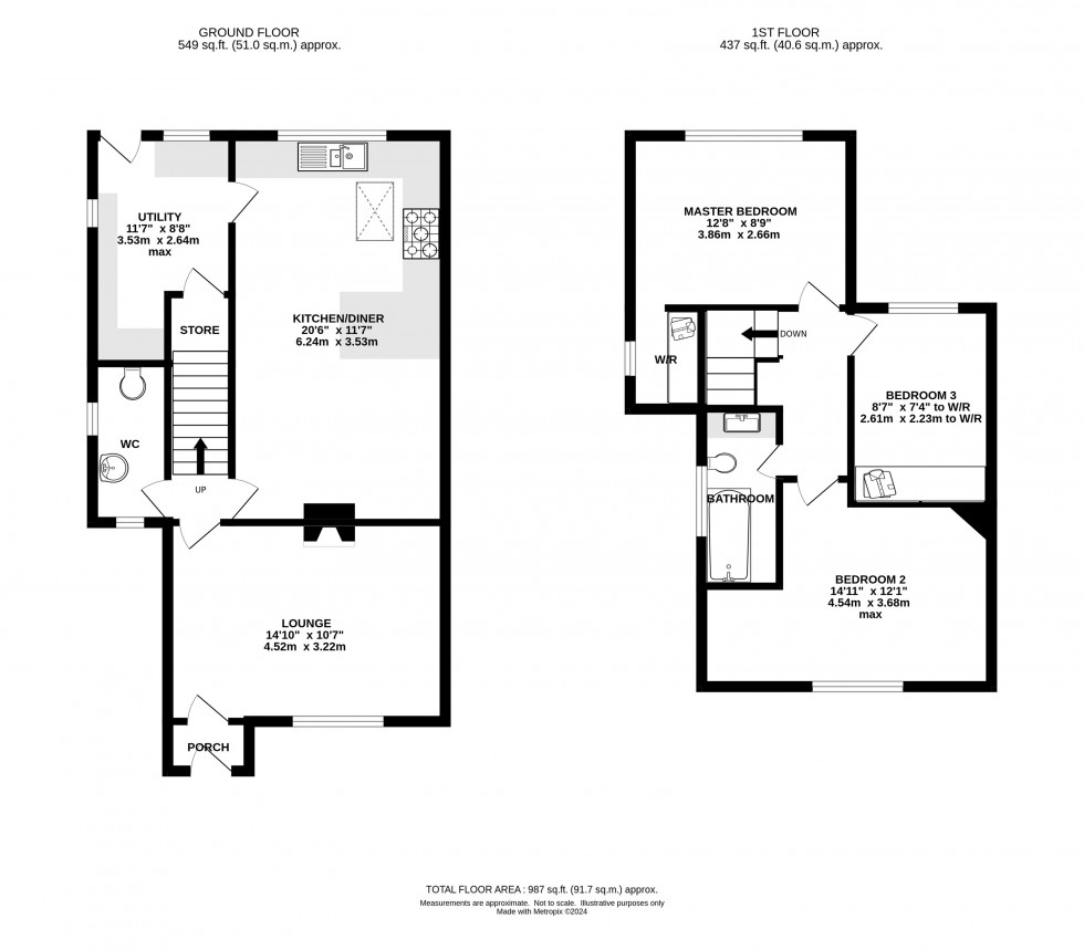 Floorplan for Wellington Road, Bollington, Macclesfield