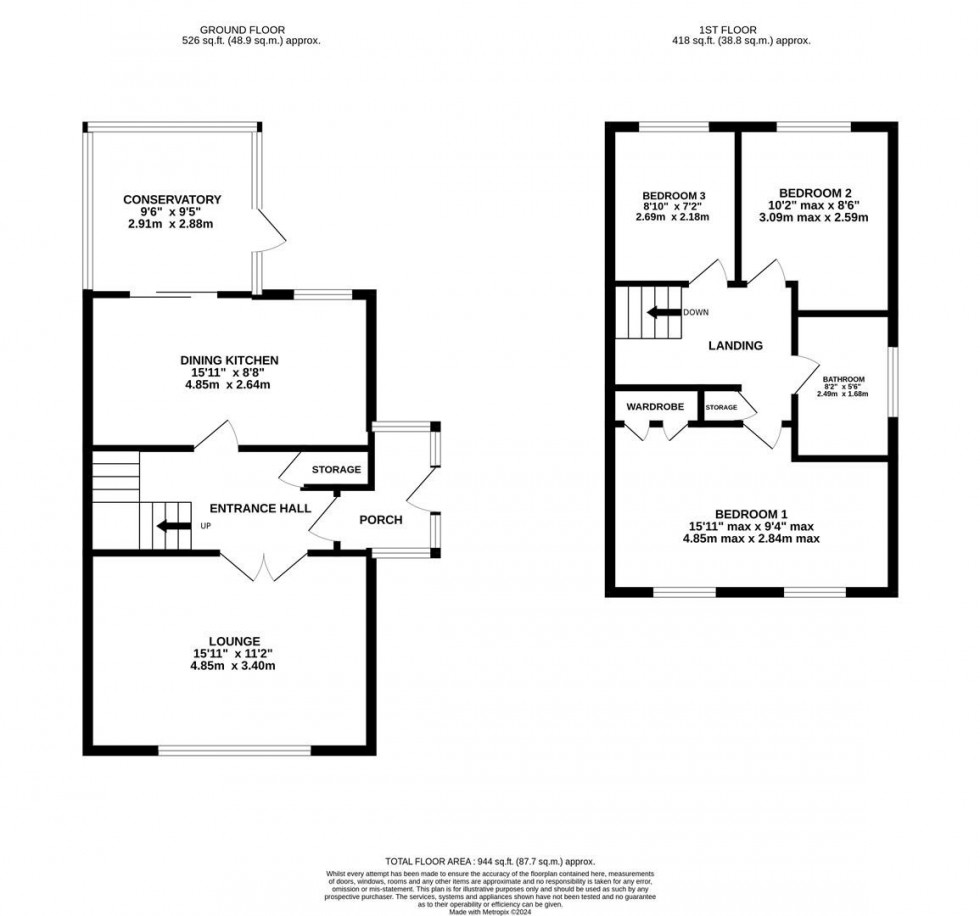 Floorplan for Meadway, Poynton
