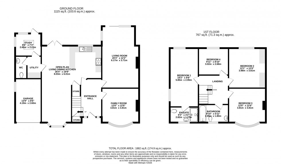 Floorplan for Deanway, Wilmslow