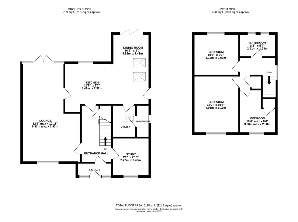 Floorplan for Martham Close, Grappenhall, Warrington