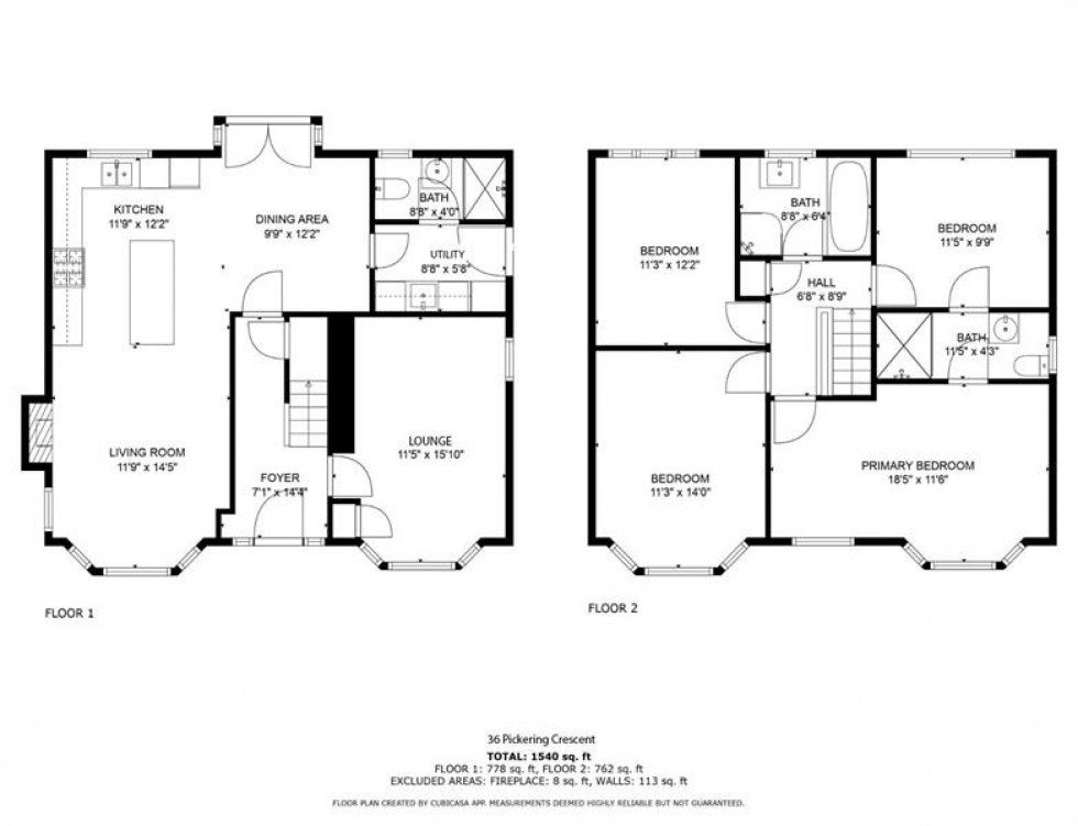 Floorplan for Pickering Crescent, Thelwall, Warrington
