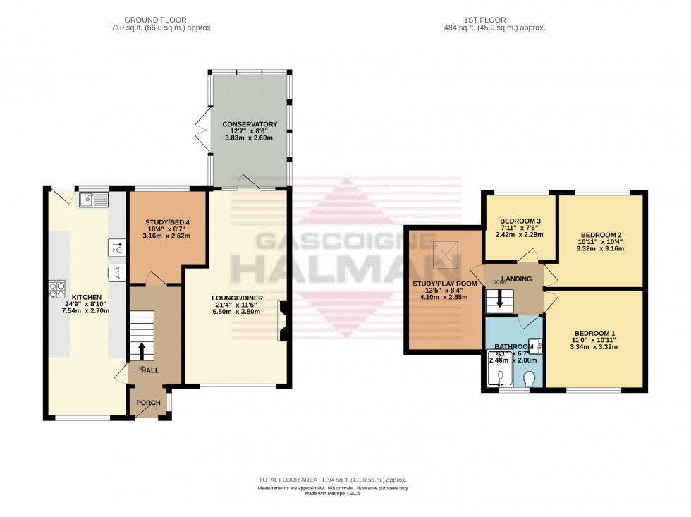 Floorplan for Bowland Road, Glossop