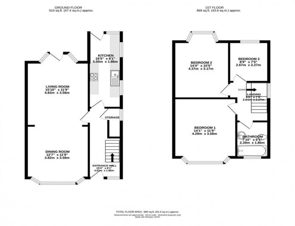 Floorplan for Delaine Road, Withington
